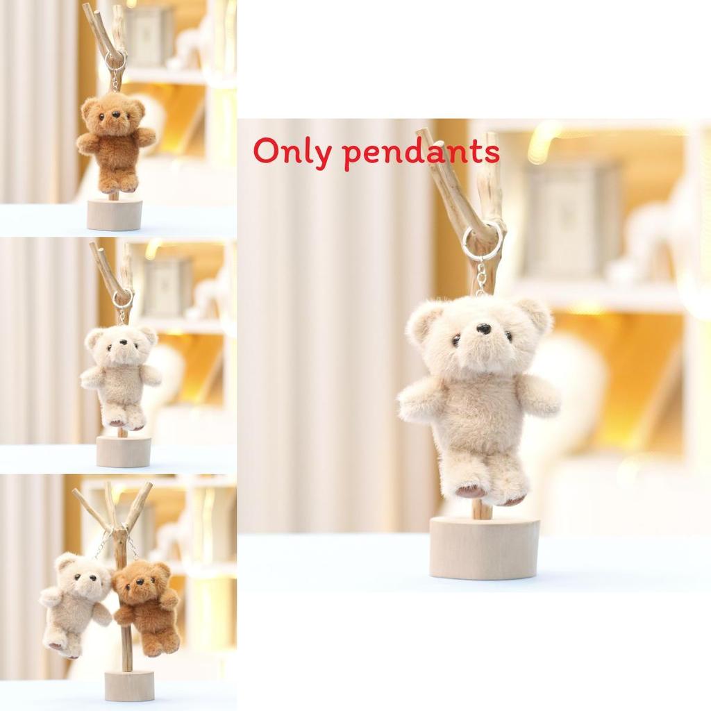 Cute Brown And White Bear Plush Doll With Pp Cotton Filling For Kids And Car Accessories
