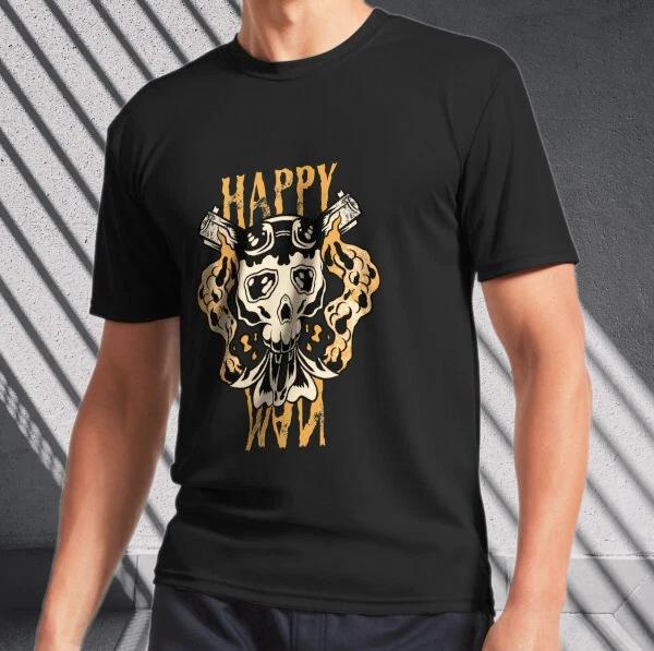 Men s and Women s T-shirts Happy man XXL