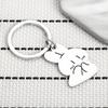 Rabbit Carrot Stainless Steel Keychain Lovely Cartoon Design Fashion Couple Keyring Practical Student Backpack Pendant