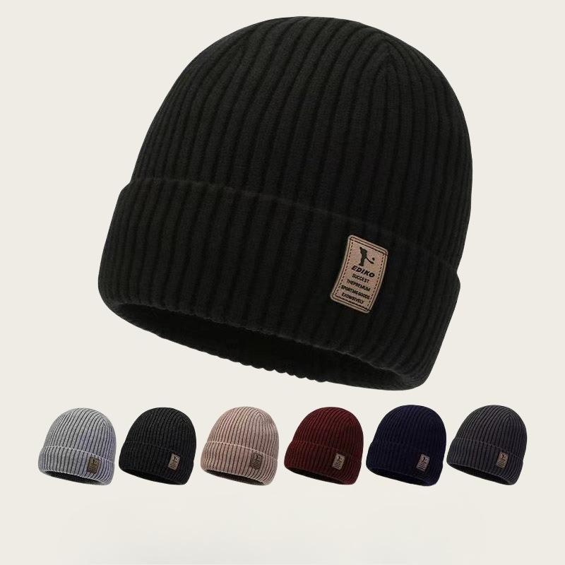 Winter Knitted Hat Plus Velvet Thickened Men's Cold Hat Outdoor Warm Riding Ear Protection Big Head Wing Women's Wool Hat