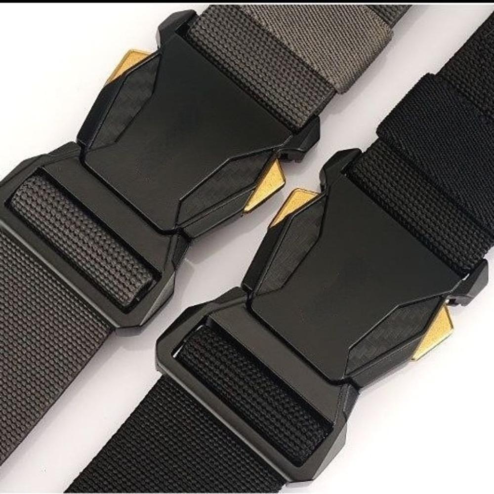 Automatic Buckle Men's Belt Quick Release Weave Waist Band  Outdoor Leisure Sports