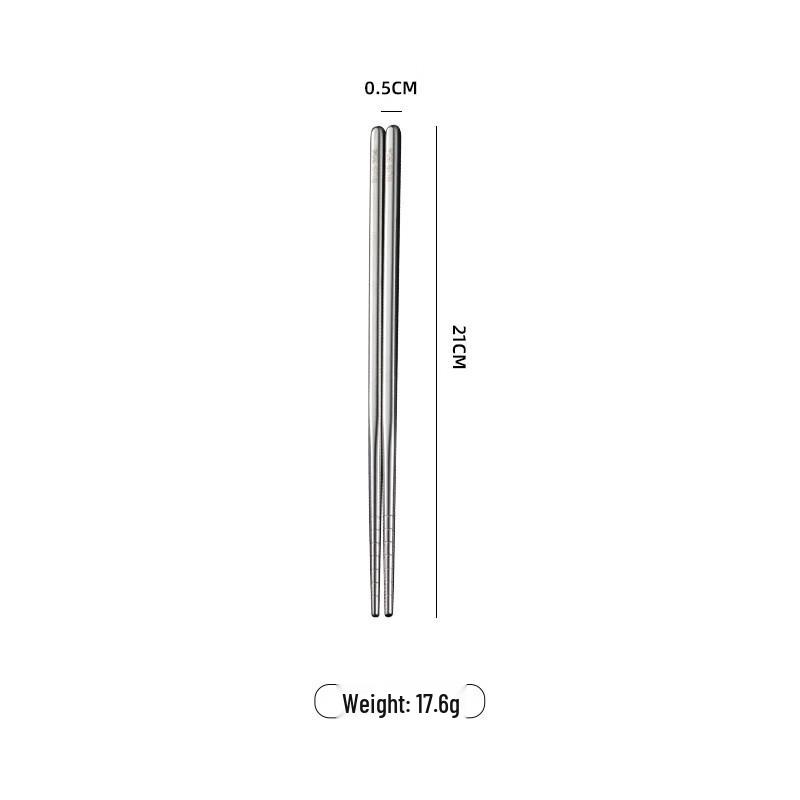 Qianxing 304 Stainless Steel Anti-slip Semi-Square Chopsticks