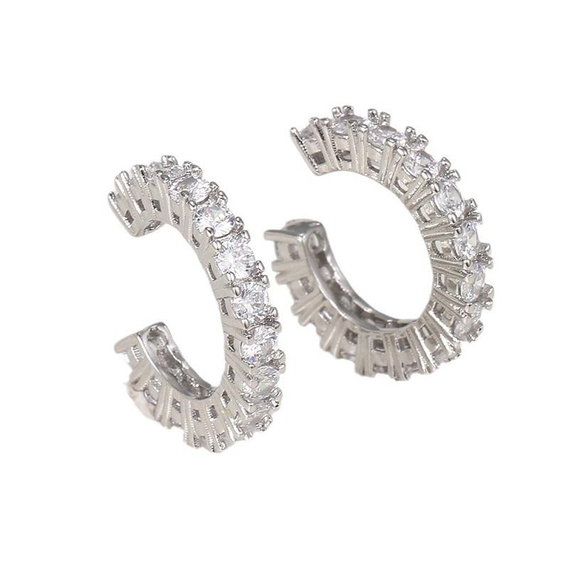 Vintage Gold Color C-Shaped Ear Clip For Women Punk Hip Hop Metal Round Geometric No Piercing Ear Cuff Jewelry Party Gift