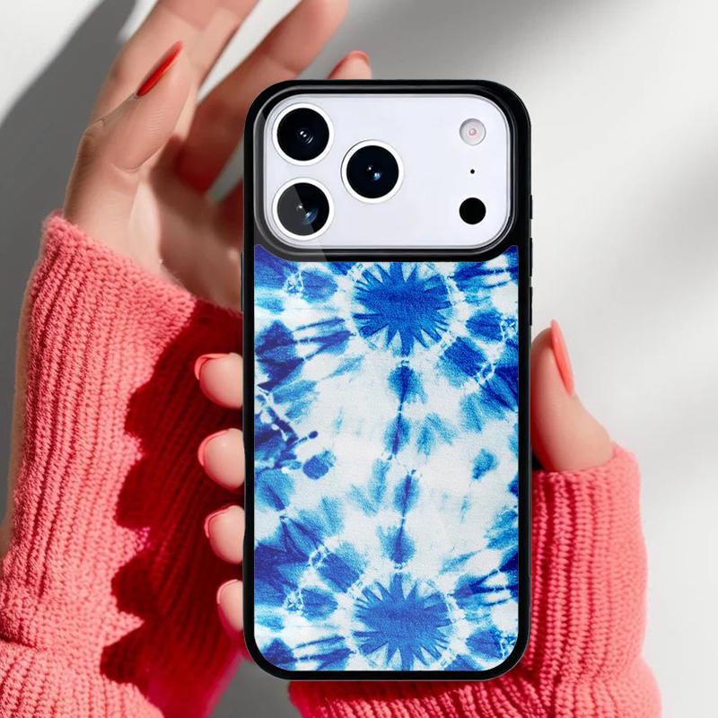 Blaues Tie-Dye Handyhülle für iPhone 17 16 15 14 13 Pro Max Rückabdeckung für 12 11 Pro Hülle