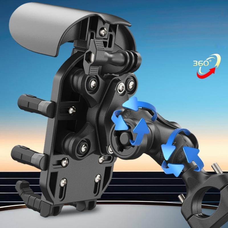 Adjustable Bike Phone Mount Bracket Stand with 360 Degree Rotation for Secure Smartphone Use on Motorcycles and Bicycles