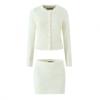 Womens Knit Cardigan Short Top Slim Skirt Set Streetwear