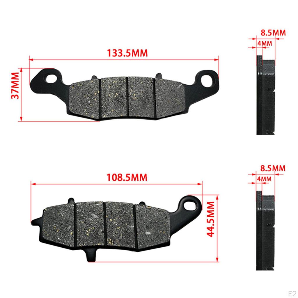 2Pcs Pastilhas de freio de motocicleta dianteiras e traseiras para Chunfeng CF 400-a Suprimentos de frenagem