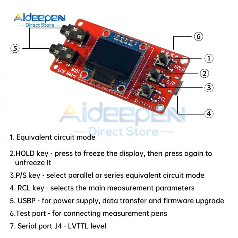 M181 LCR Meter Bridge DIY Kit High Precision Inductance Capacitance Resistance Tester Module 1KHz/100Hz Adjustable Frequency