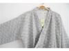 Men's Mid-Length Cotton Gauze Kimono Robe - Seigaiha Pattern, Lightweight and Loose-Fit Pajama-Style Bathrobe