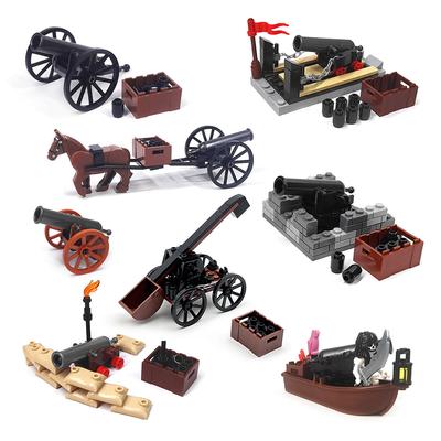 Mittelalterliche Militärpistole LKW Kanone Soldat Miniatur Kleinpartikel Baustein Piratenschiff Szene Ornament Spielzeug