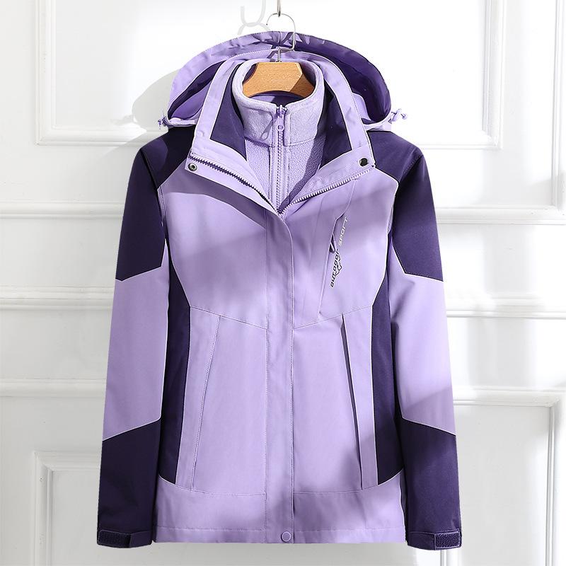 Jacket Three-in-one Detachable Two-piece Set Women's Outdoor Mountaineering Clothing Windproof and Waterproof Autumn and Winter Hidden Jacket