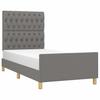 vidaXL Bed Frame Without Mattress Dark Grey 100x200 Cm Fabric