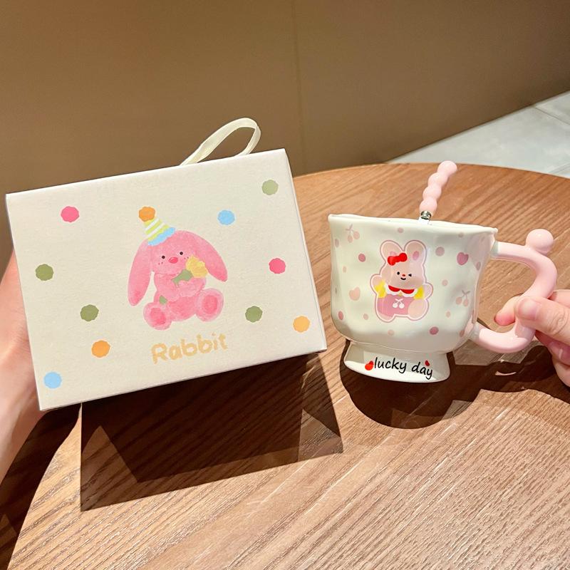 Ins Cute Cartoon Goblet Pacha Dog Mug Water Cup Couple Ceramic Cup Birthday Gift Girls Practical