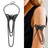 Elegant Butterfly Arm Bracelet Adjustable Open Arm Cuff Bangle Tassels Armband