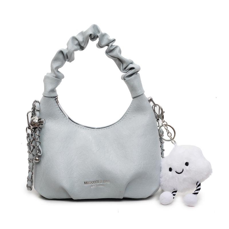 

Новая Мода Плиссированная Маленькая Сумка Женская Универсальная Повседневная На Плечо Сумка-Мессенджер no pendant синий