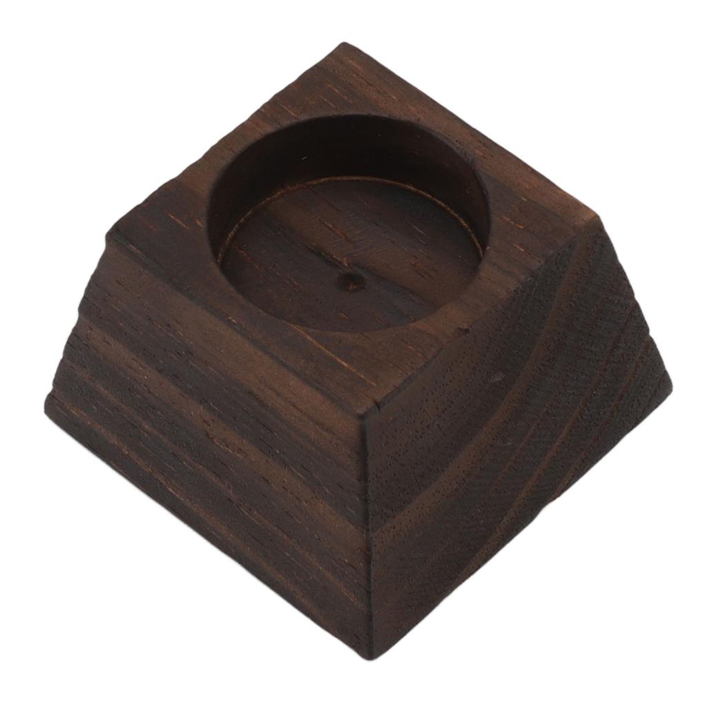 Candle Holder Trapezoid Wood Retro Table Decoration Ornament for Christmas Day Wedding Black Wood