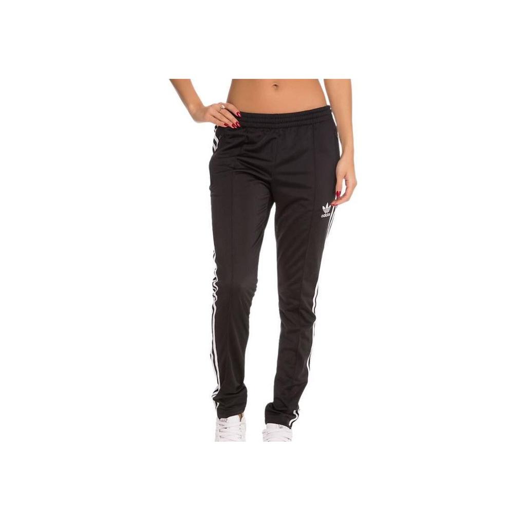 adidas Barevně blokované elastické pasové kalhoty slim fit pro volný čas dámské spodky černé AY8119