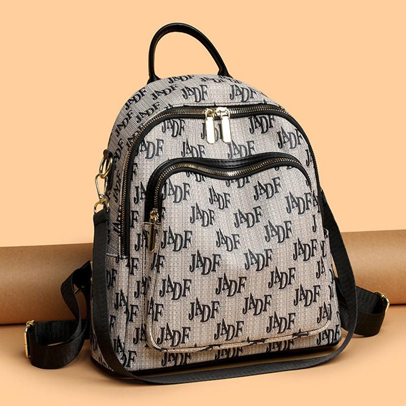 Plecak Vintage damski z nadrukiem dojeżdżający do pracy, wielofunkcyjny, szkolny, lekki plecak podróżny