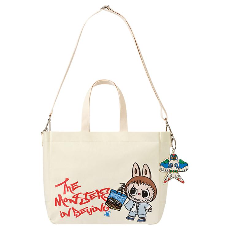 New POP MART PE Tote Bag, Shopping Bag, Crossbody Bag, Handbag Women's White PPMT-2504-019