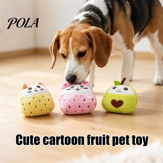 Plush Squeaky Dog Toy Toy, Sound Stuffed Puppy Cartoon Fruit Shape, Pet Durable Chew-Resistant Soft for Dogs Stress Relief Interactive Play