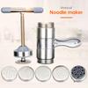 Stainless Steel Manual Noodle Maker Rust-proof Press Pasta Machine Fruit Juicer Home Restaurant Kitchenware with 2/5 Die Heads