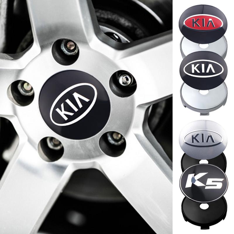AABIZ1 4Pcs Car Aluminum Alloy Wheel Center Hub Cap Tire Rim Cover Decoration For KIA K5 Stinger RIO Sorento Picanto Ceed Borrego Syros