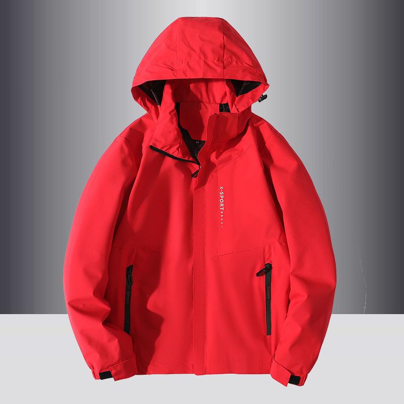 Autumn Outdoor Thin Jacket with Removable Hood Waterproof and Windproof Jacket Outdoor