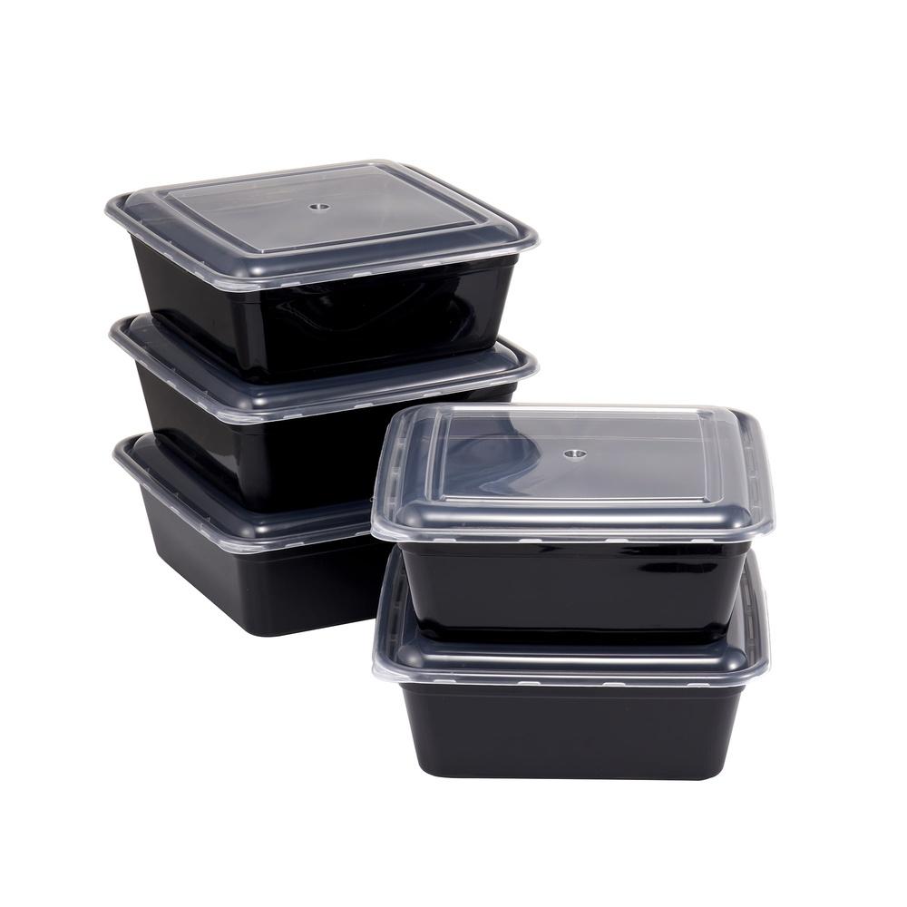 2er-Pack 8er-Becher Hohe quadratische Meal Prep Behälter BPA-frei Stapelbare Lebensmittelaufbewahrungsgläser Mikrowellen- und spülmaschinenfest 10 Stück