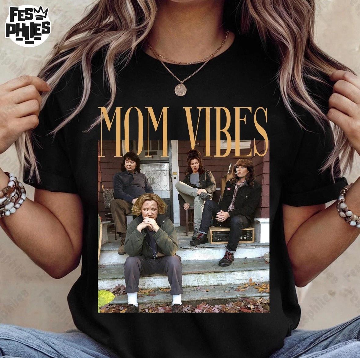 Retro 90’s Mom Vibes Funny Mom Cool Moms Club Custom T-shirt Size XS-2XL XL