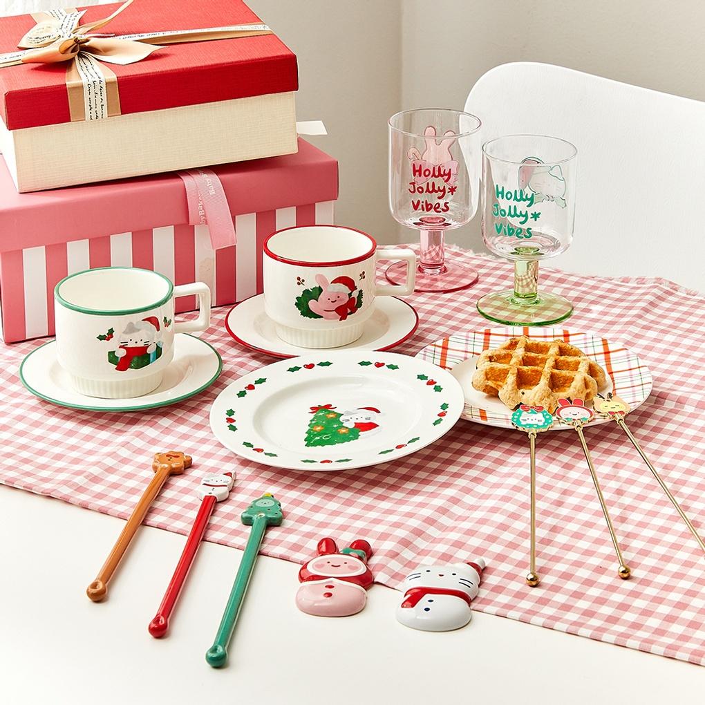 Weihnachts Stechpalme Fröhlich Butterpistole Edelstahl Muddler_KT9123009