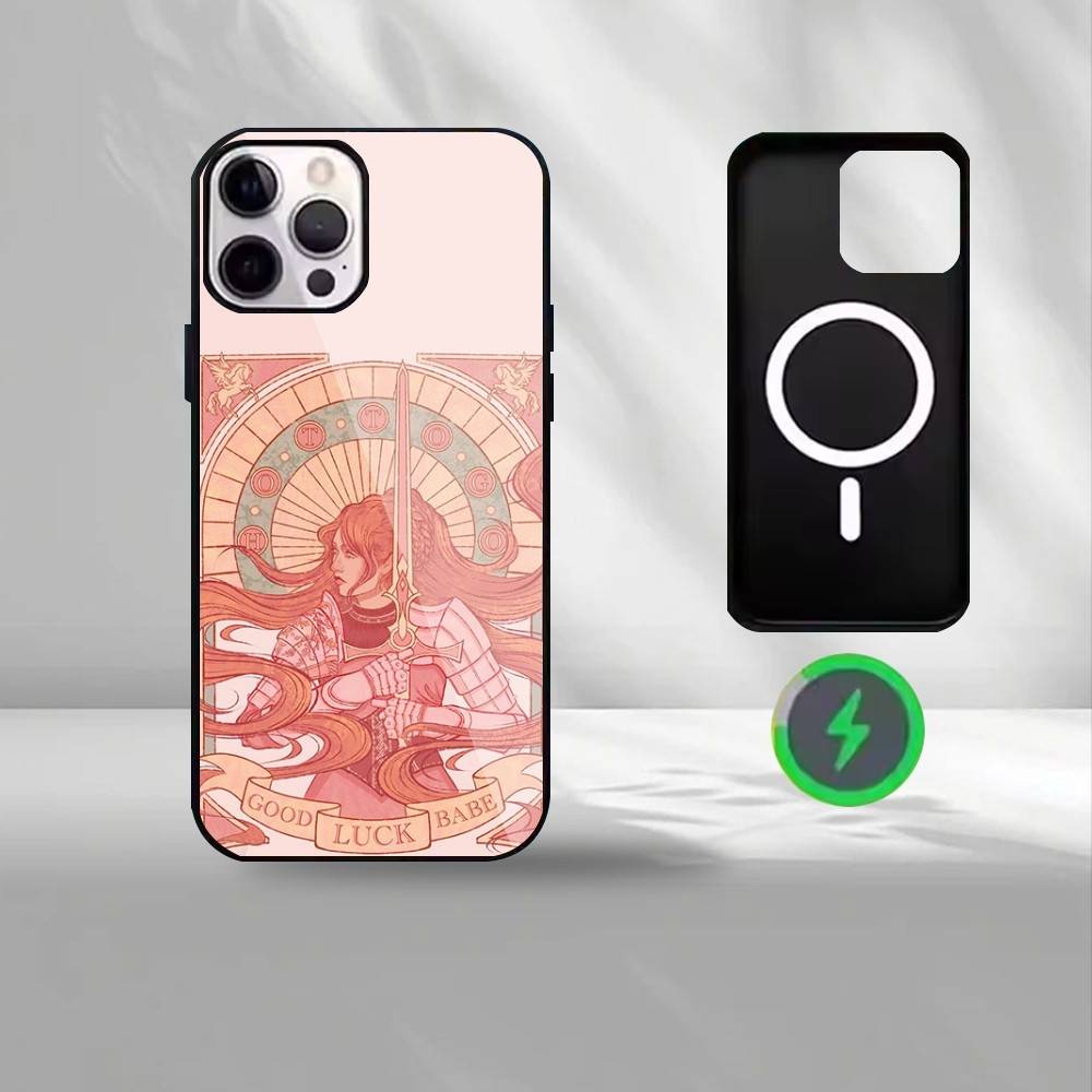 C-Chappell R-Roan Good Luck Babe Phone Case For iPhone17,16,15,14,13,12,Wireless charging protective case soft cover iPhone14Plus