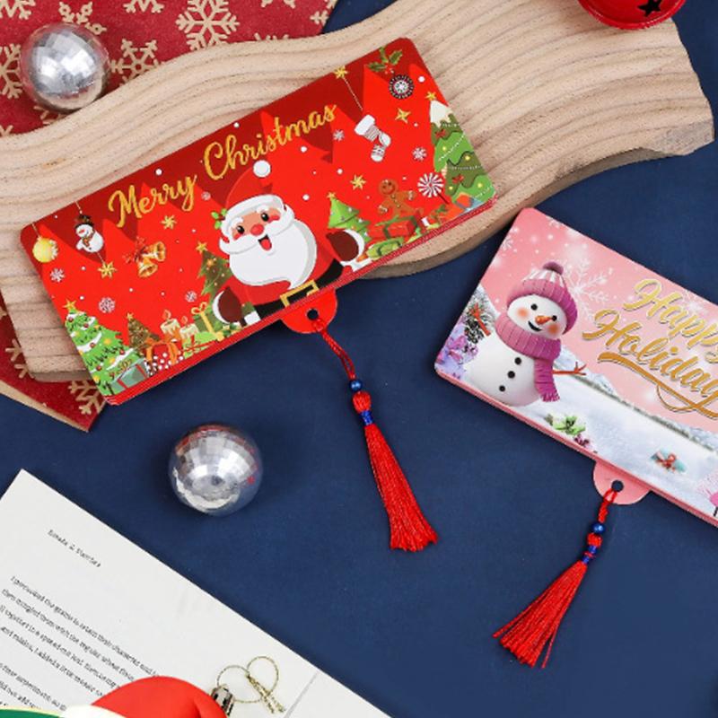 2Pcs Holiday Red Envelope 10-Slot Christmas Money Bag And Gift Card Clip Perfect For Christmas Birthdays And Thanksgiving