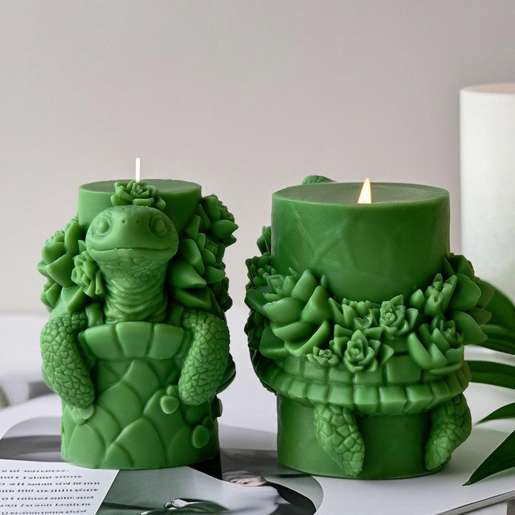 3D Tortoise Succulent Cactus Silicone Candle Mold Handmade Gift Crafts Plaster Resin Mold DIY Turtle Handmade Soap Candle Making
