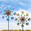 Removable Windmill Spinner Rotating Metal Windmill Landscape Art Decoration Flower Pinwheel  Yard