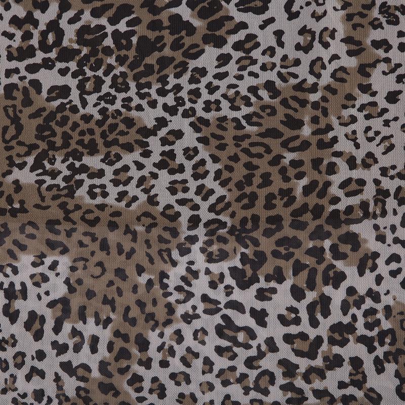 Podzim/Zima 2024 Evropský a Americký Styl Síťovaná Nepravidelná Dlouhá Sukně s Leopardím Vzorem