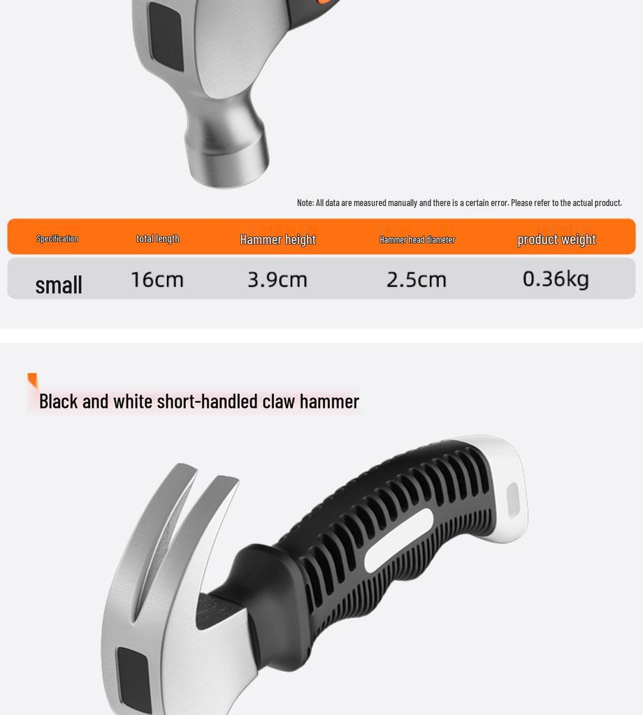 Multi-Function Mini Claw Hammer for Woodworking and Household Use