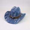 High Quality Personalized Western Cowboy Hat Fashion One-word Top Curved Brim Jazz Hat Cow Head Belt Accessories Top Hat