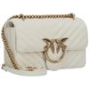 PINKO Love One Mini - Sac bandoulière cuir 21 cm blanc/beige, bride à bouton
