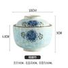 Kitchen Supplies, Ceramic Bowls, Hand-painted Blue and White Porcelain Soup Bowls, Steamed Egg Bowls with Lids, Tableware