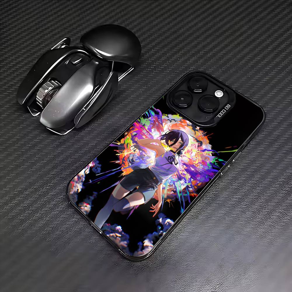 Anime C-Chainsaw Man R-Reze Arc  Phone Case For iPhone17,16,15,14,13,12,11 Plus,Pro Max Colored Silver Plated Inside Cover iPhoneXSMAX