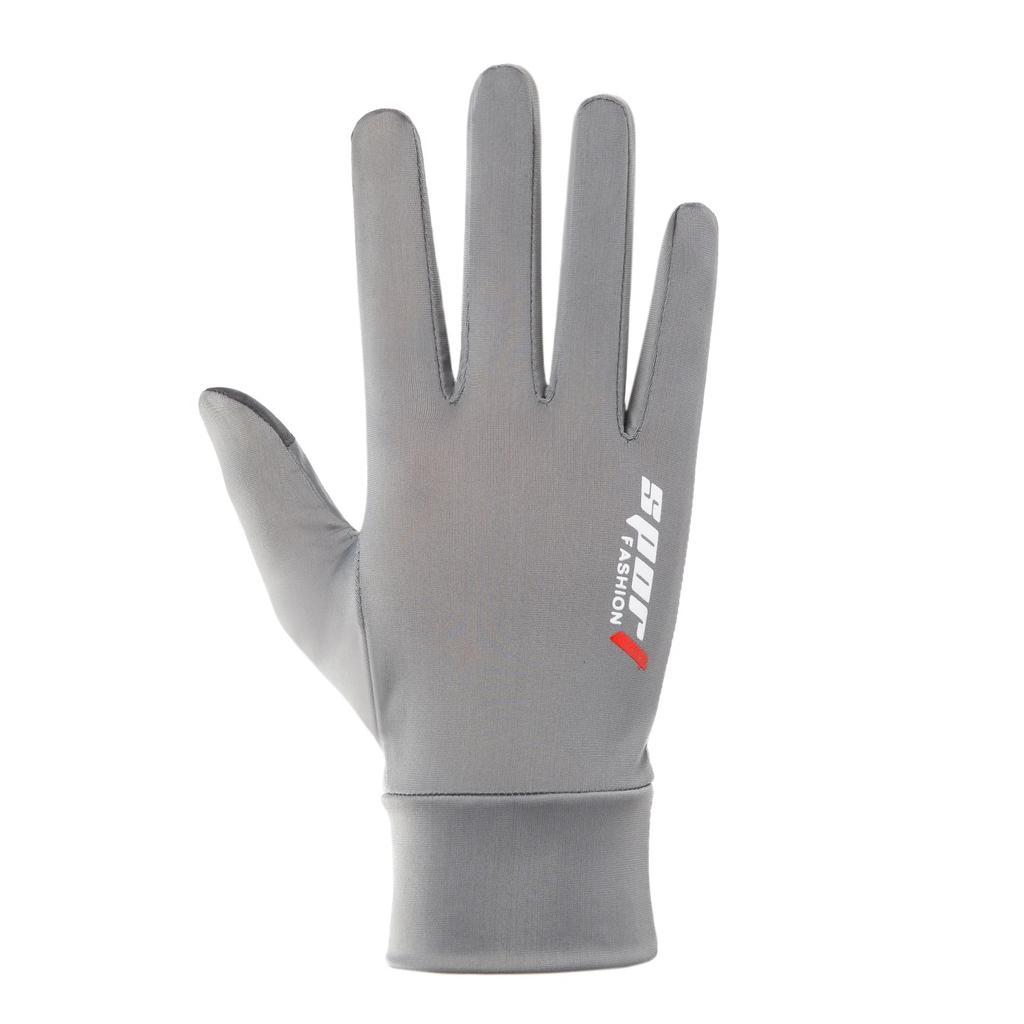 Sun Protection Gloves Half Finger Bicycle Gloves Anti Slip Two Finger Gloves Solid Color Thin Driving Outdoor Cycling Gloves