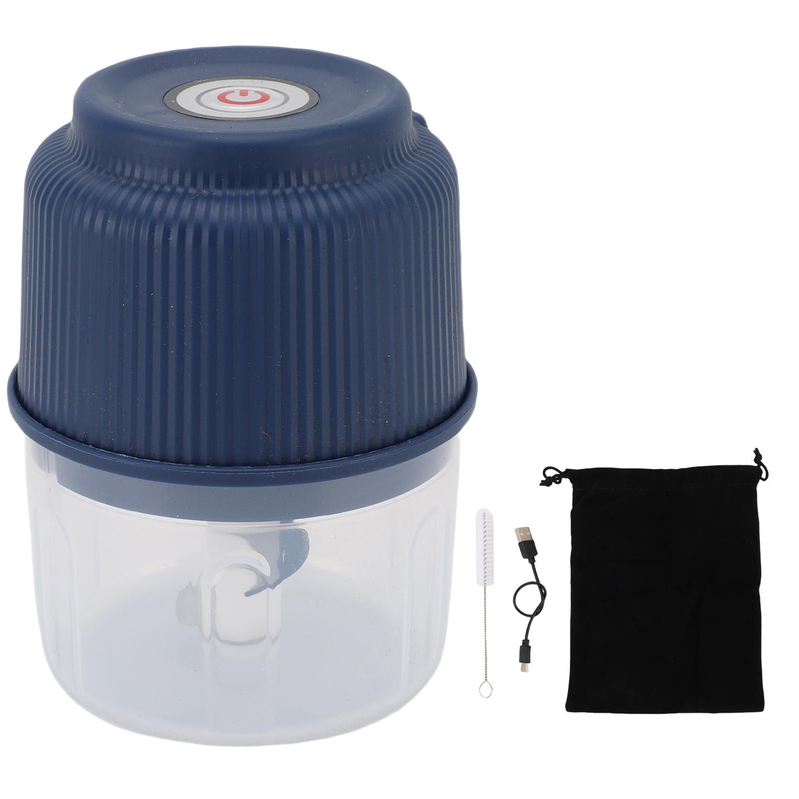 

Электрический измельчитель чеснока 260 мл 2 лезвия Портативный измельчитель овощей Измельчитель чеснока Маленький кухонный комбайн L(for 6.5-9kg) синий