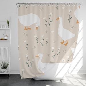 

Cute Goose Shower Curtain With 12 Hooks, 100% Waterproof, Modern Bathroom Decor, Housewarming Gift W60H190(CM)-1 Pcs