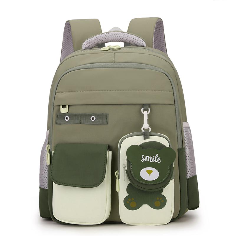 

Мультяшный детский школьный рюкзак для мальчиков и девочек, легкий рюкзак с защитой спины зелёный