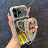 Heart-shaped Mirror Stand for iPhone 17 Pro Max Case, Compatible with Apple 16; Instantly Adapts To 17 Large Window 15.