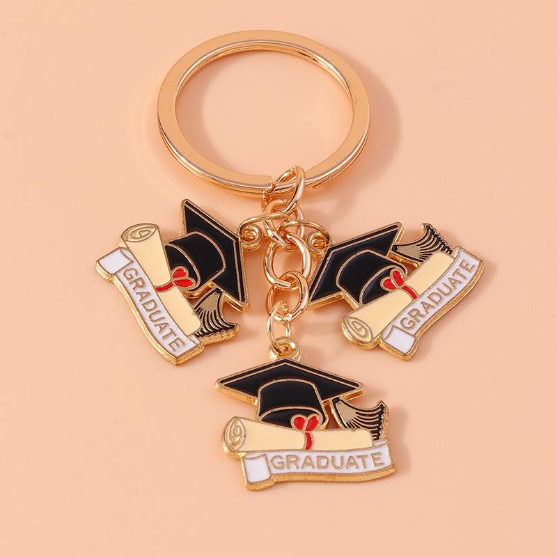 New Academic Dress Keychain Mortarboard Key Rings Pendants for Key Holder Handbag Decor DIY Graduation Ceremony Jewelry Gifts