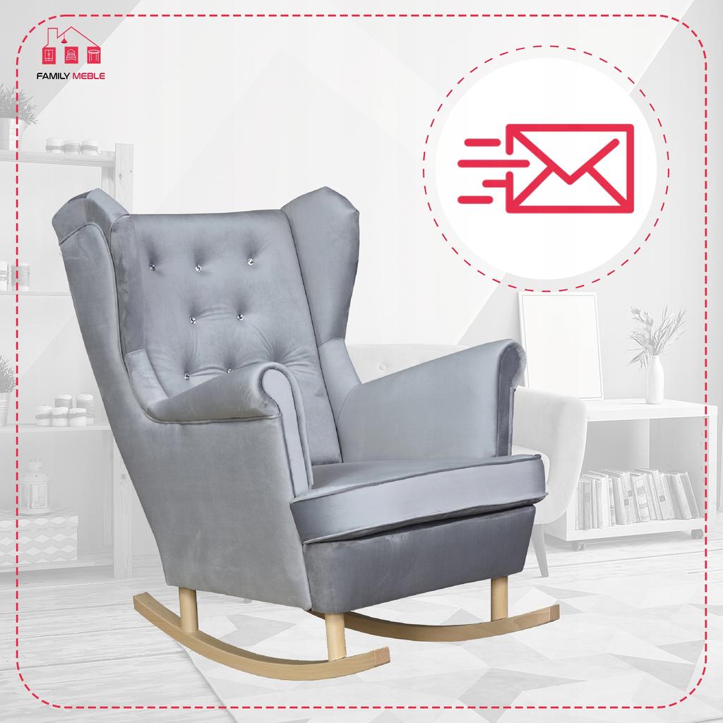 Fotel uszak Diana bujany skandynawski Family Meble siwy szary jasny