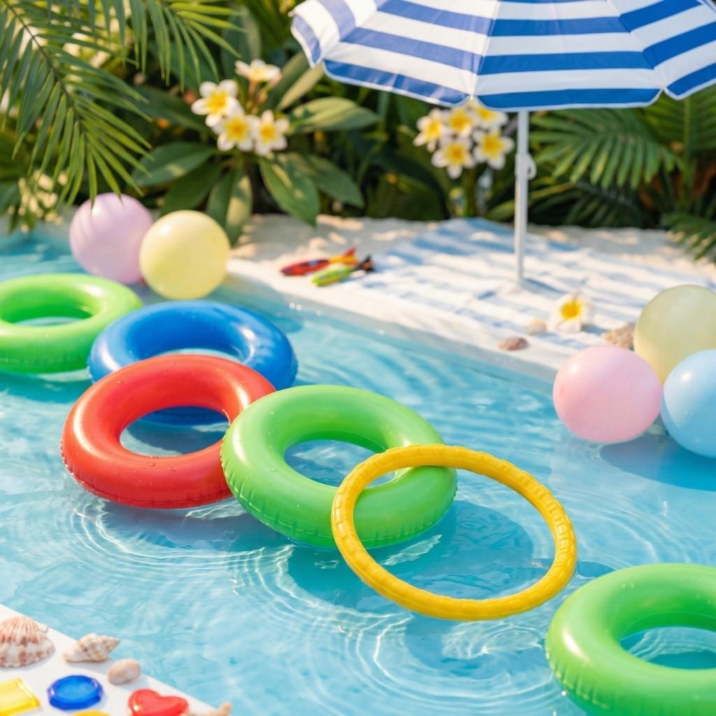 Fun Summer Diving Rings And Training Sharks—Helping Kids Learn To Swim