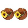 2pcs Wine Bottle Hat Decors Party Stylish Wine Bottle Cowboy Hat Ornaments hwy