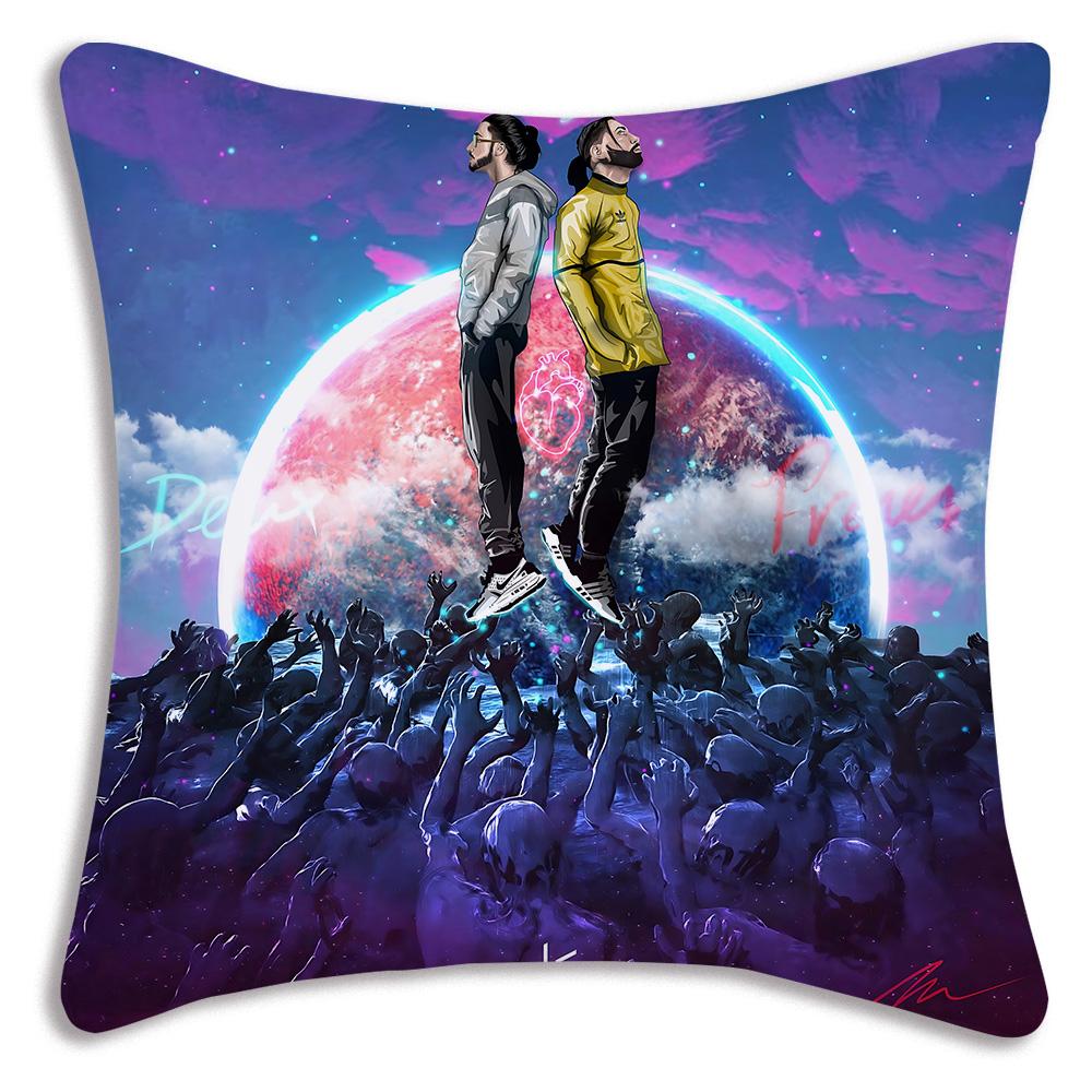 French rapper PNL Pillow Covers Cartoon Sofa Decorative Home Double-sided Printing Short Plush Cute Cushion Cover